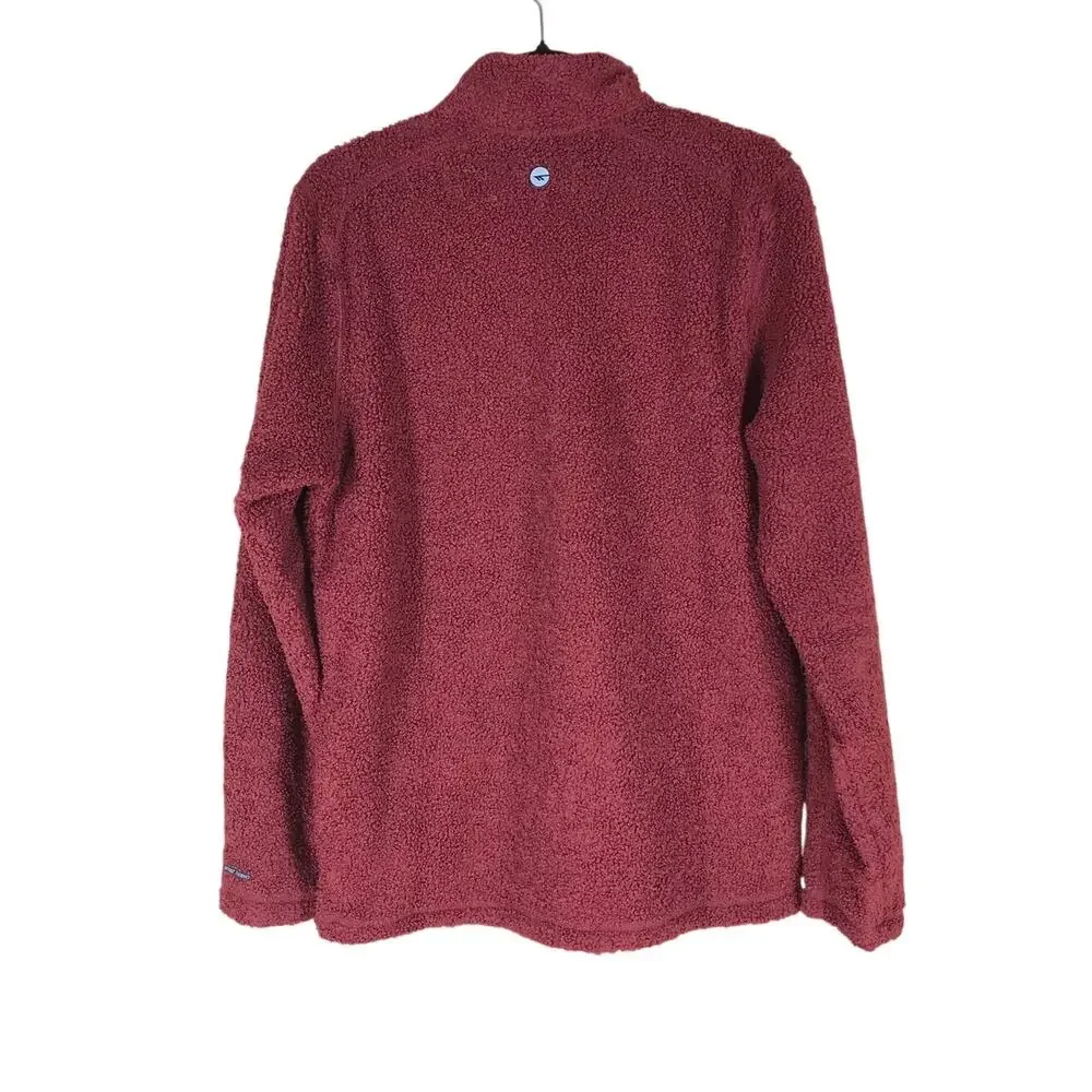 Hi-Tec Fleece Pullover Men’s Medium Maroon Red 1/4 Zip Outdoor Winter Cozy